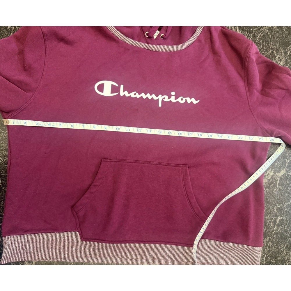 Champion Sweatshirt Hoodie Pullover Women's XXL Purple Silver Trim Long Sleeve - Picture 4 of 7